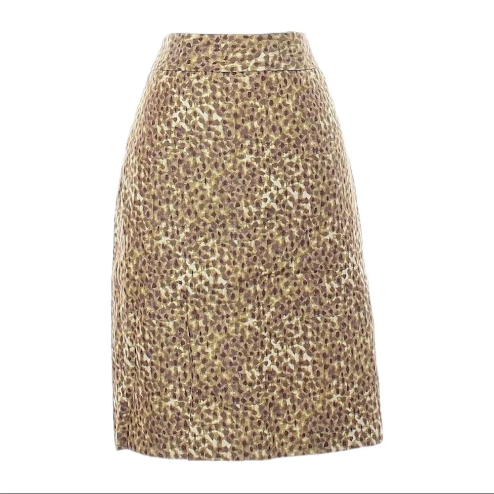 LOFT Animal Print Silk Blend A-Line Skirt Size 4 Career Chic